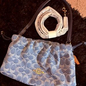 Coach Blue Signature Denim Small Faye